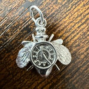Vintage rare Bee pendant charm - time flies